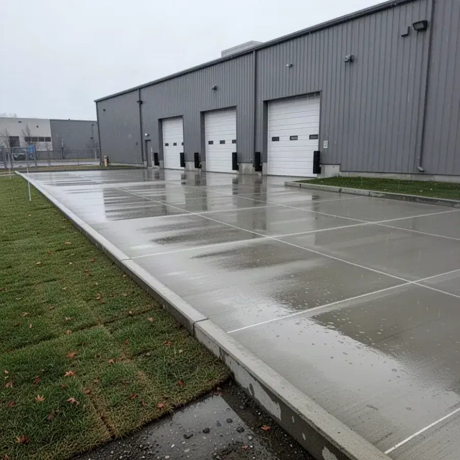 Kitchener dock slab Concrete loading dock slab in a Kitchener business park