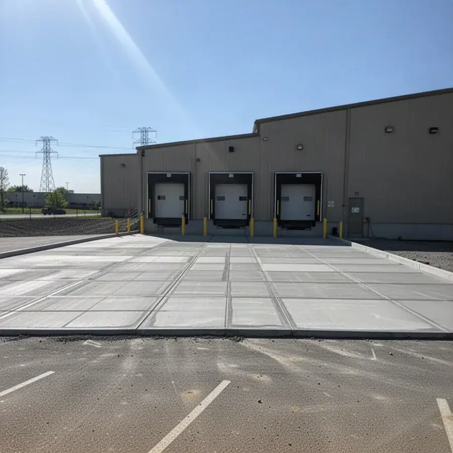 Industrial apron near the 401 Concrete truck apron at a Cambridge industrial building
