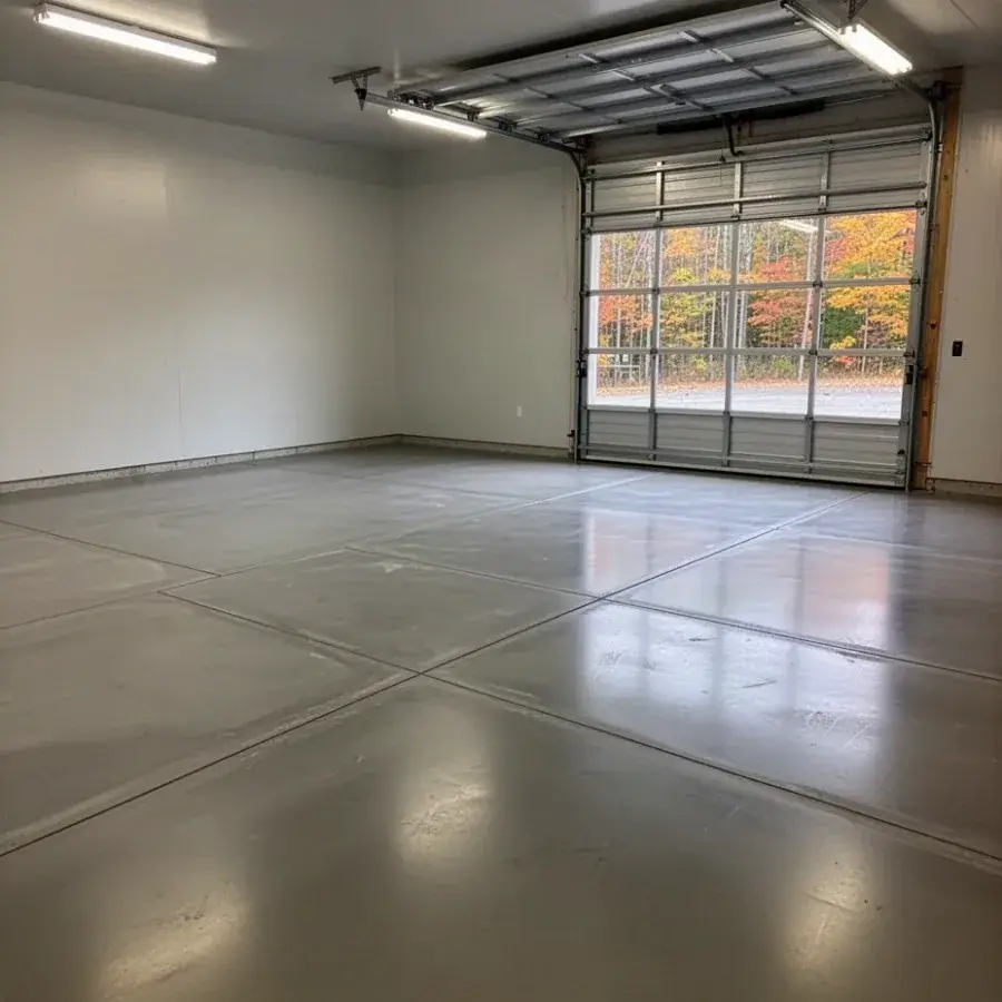 Shop floor with control joints Freshly finished concrete shop floor with sawcut joints