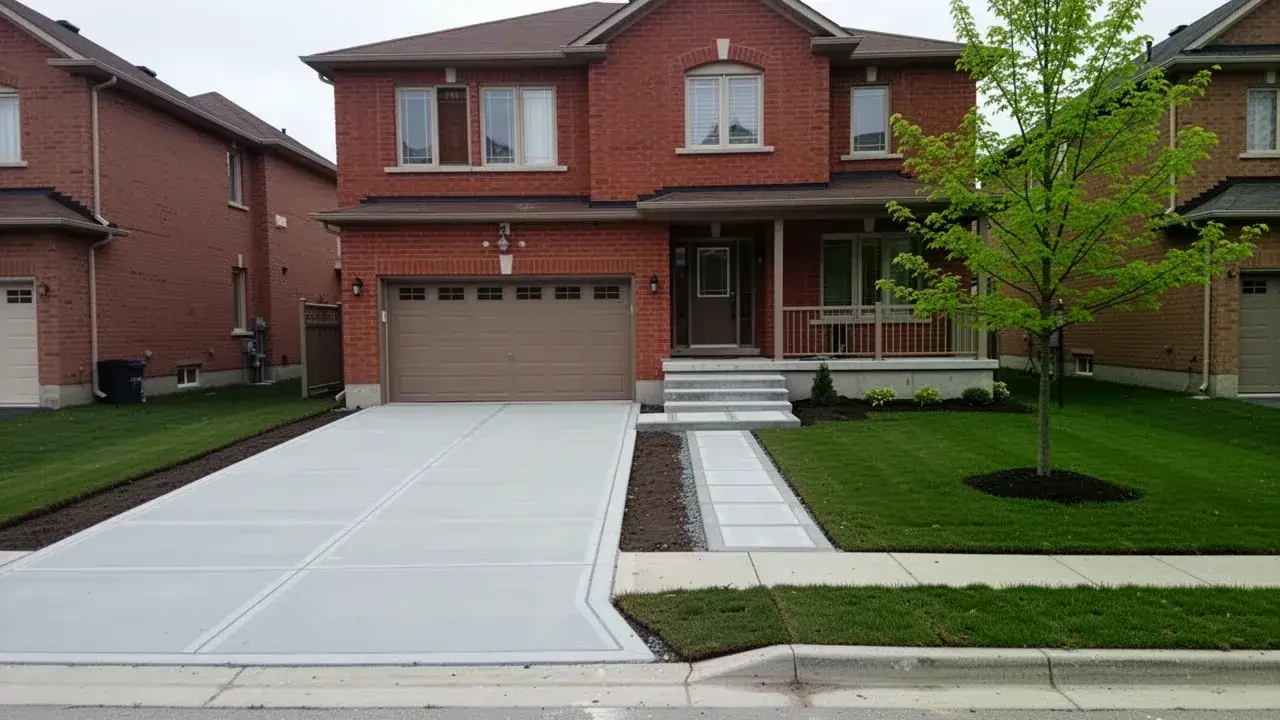 New concrete driveway and front steps in Hespeler