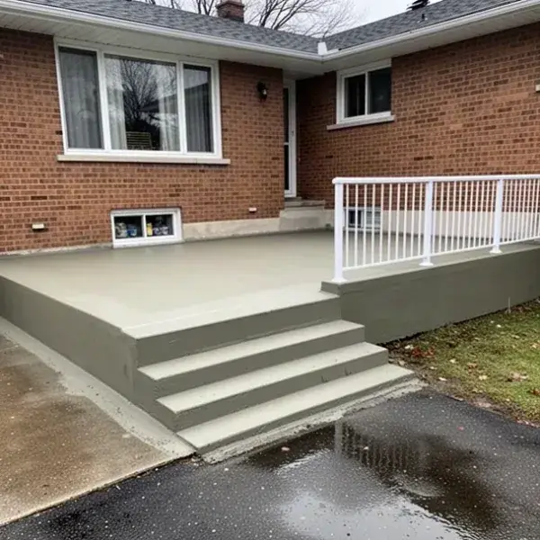 Repaired cold room porch slab and steps in Kitchener
