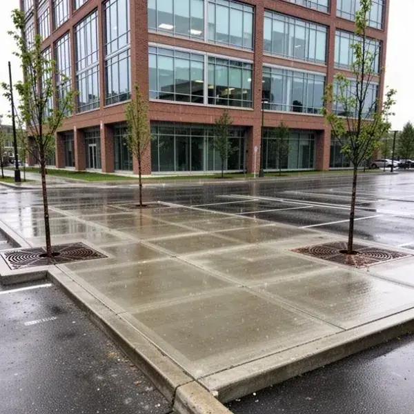 Panel replacement at an office building Replaced commercial sidewalk panels beside office building Waterloo