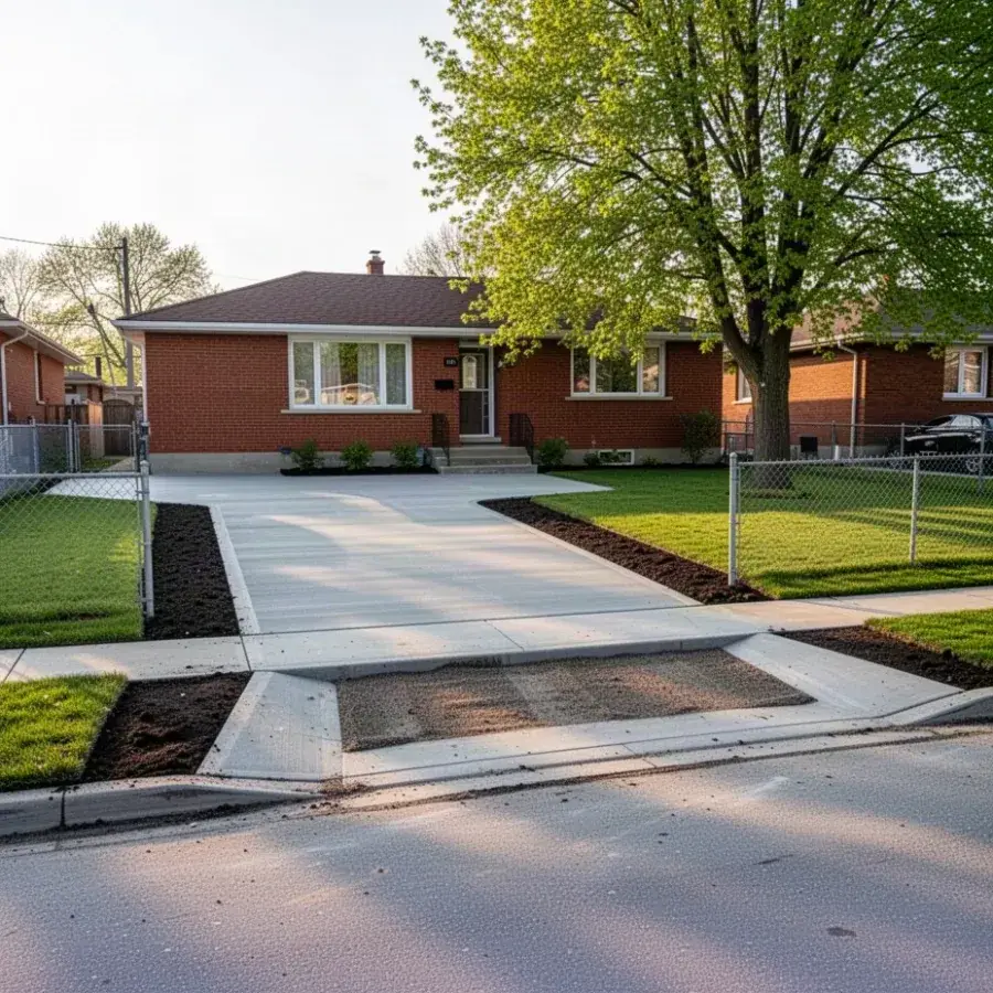 Preston two-car driveway Widened concrete driveway on a Preston bungalow in Cambridge